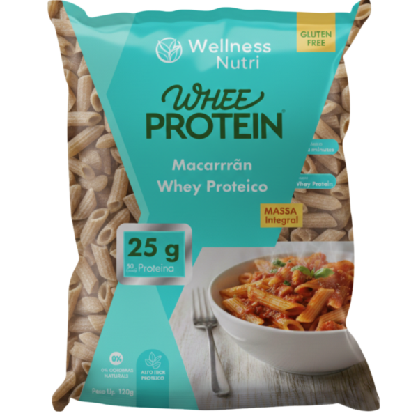Macarrão Integral - Sem Glútem - Whee Protein 120g - Wellness Nutri