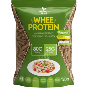 Macarrão Vegano sem GLútem Protéico - Whee Protein 120g - Wellness Nutri