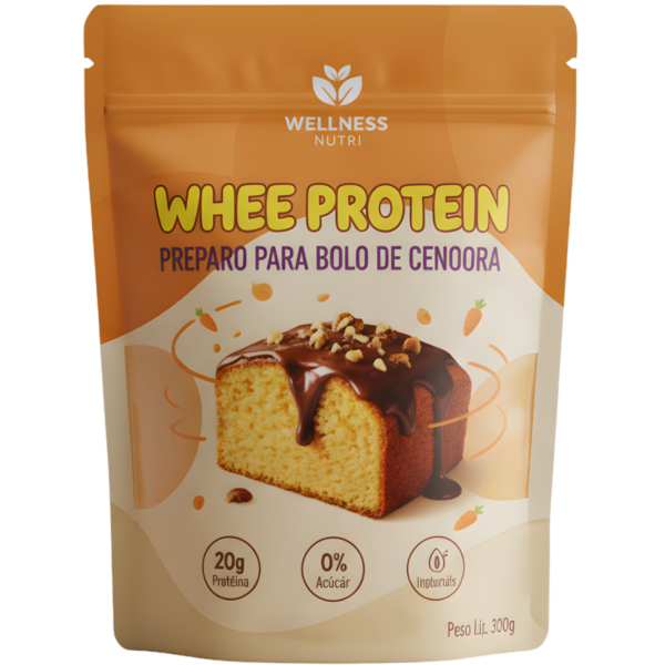 Bolo de Cenoura Proteico - Sem Glúten - Whee Protein - 300g